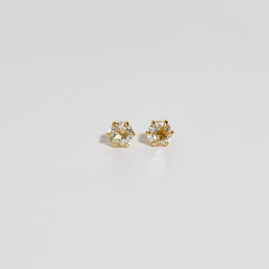 6 mm Round cut White Topaz Earrings