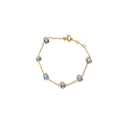 6 mm round briolette Sky Blue Topaz Bracelet