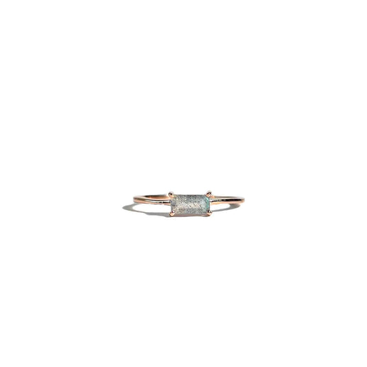6 x 3 mm Baguette cut Labradorite Ring