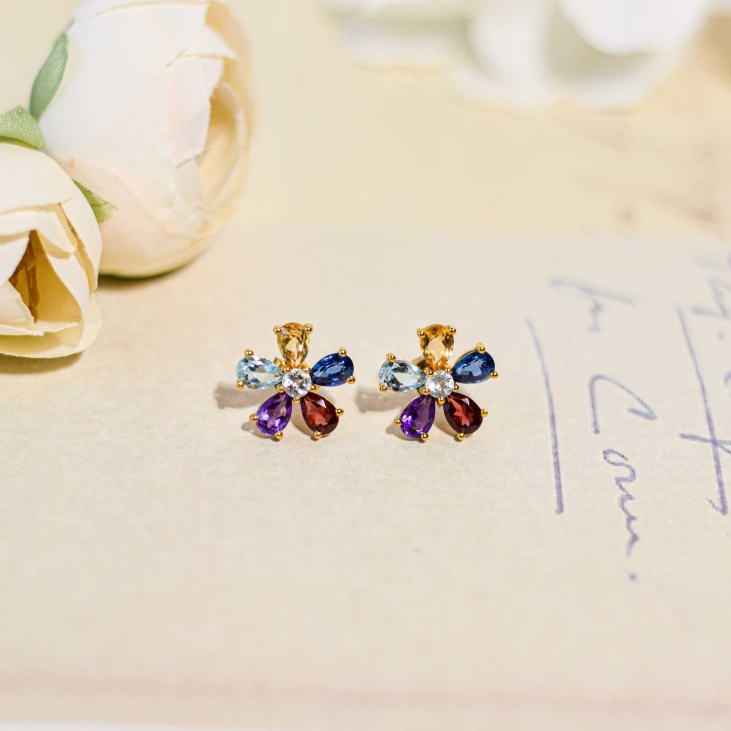 6 x 4 mm Flower Earrings