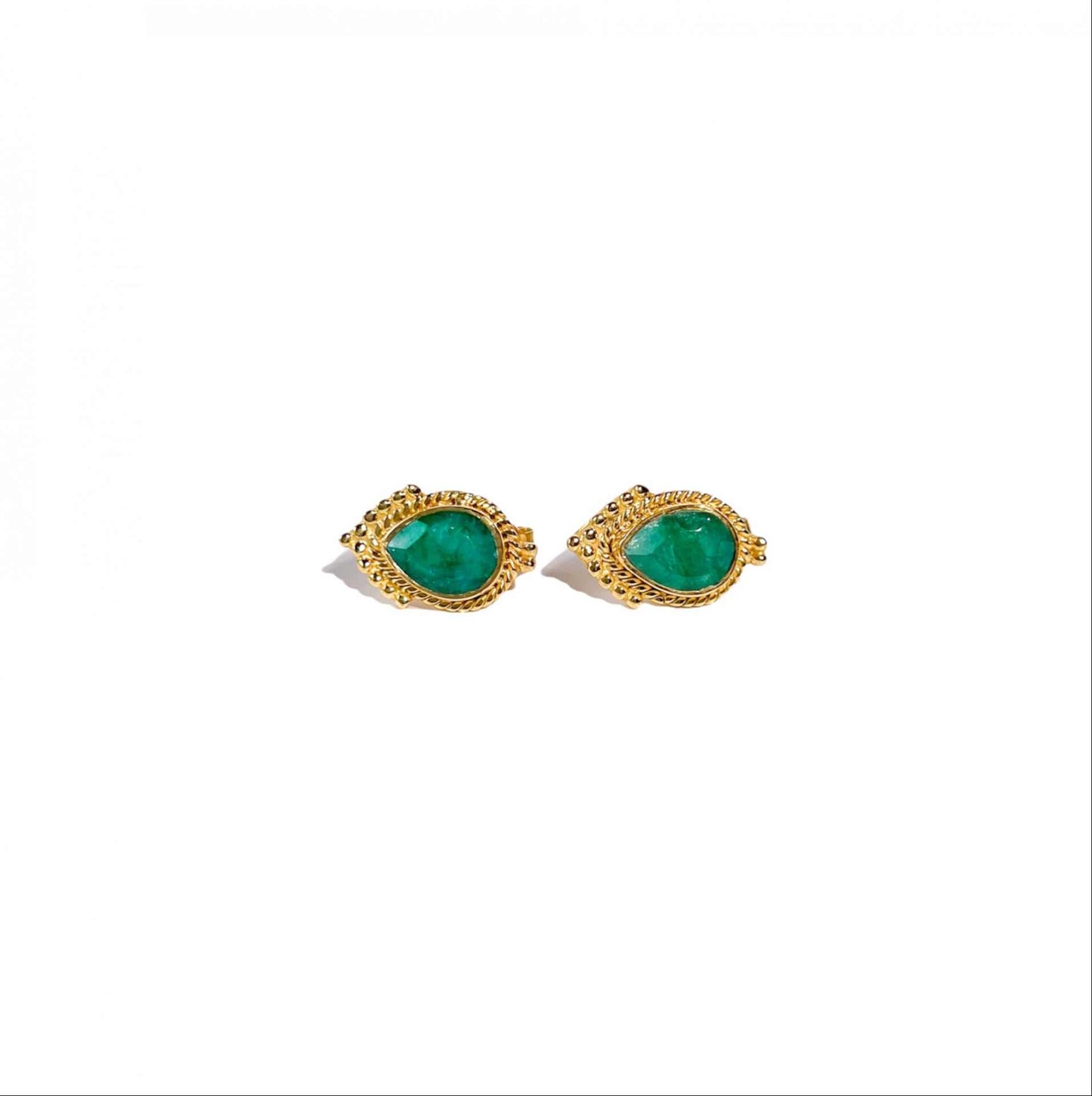 8 x 6 mm Pear cut Green Onyx Earrings
