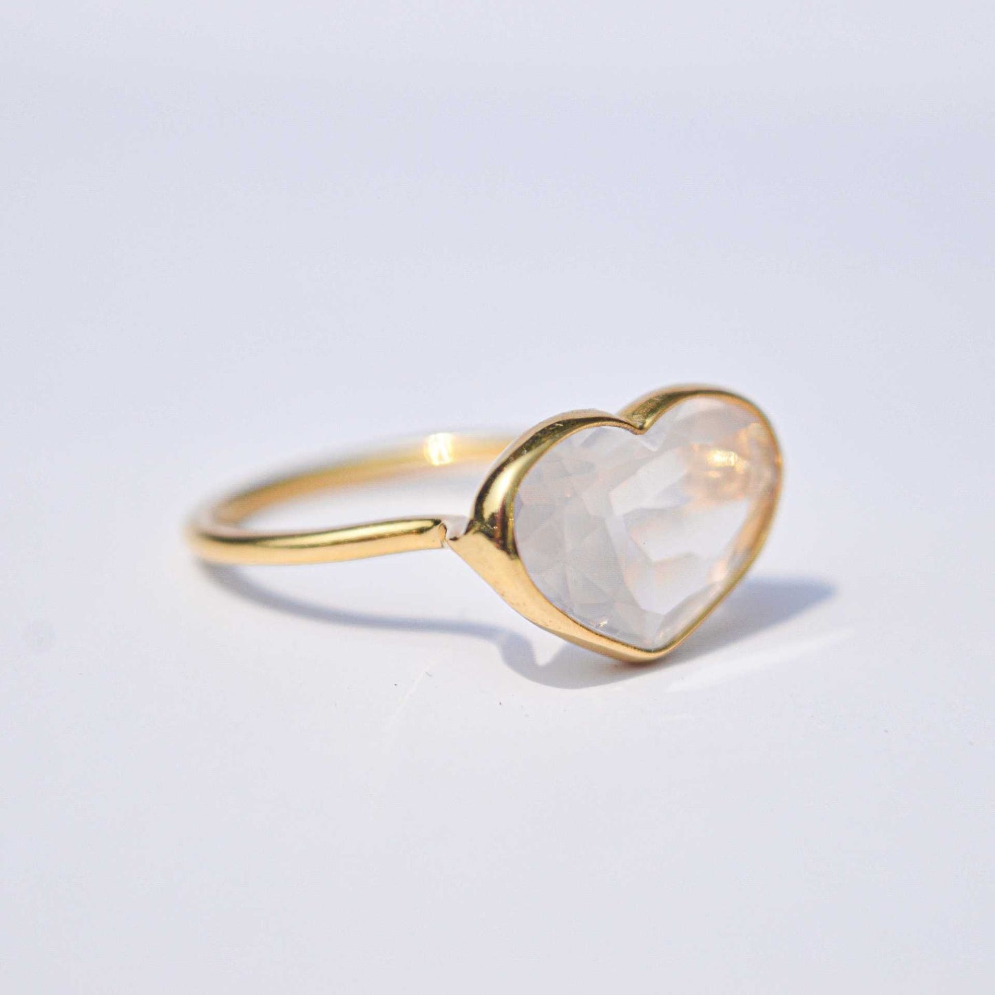 10 x 15 mm Heart cut White Topaz Ring