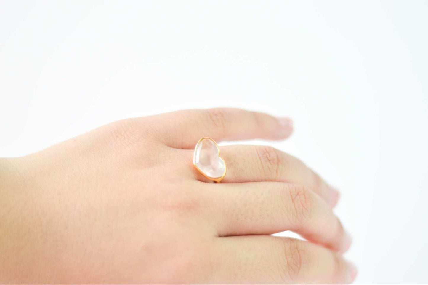 10 x 15 mm Heart cut White Topaz Ring