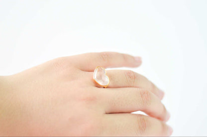 10 x 15 mm Heart cut White Topaz Ring
