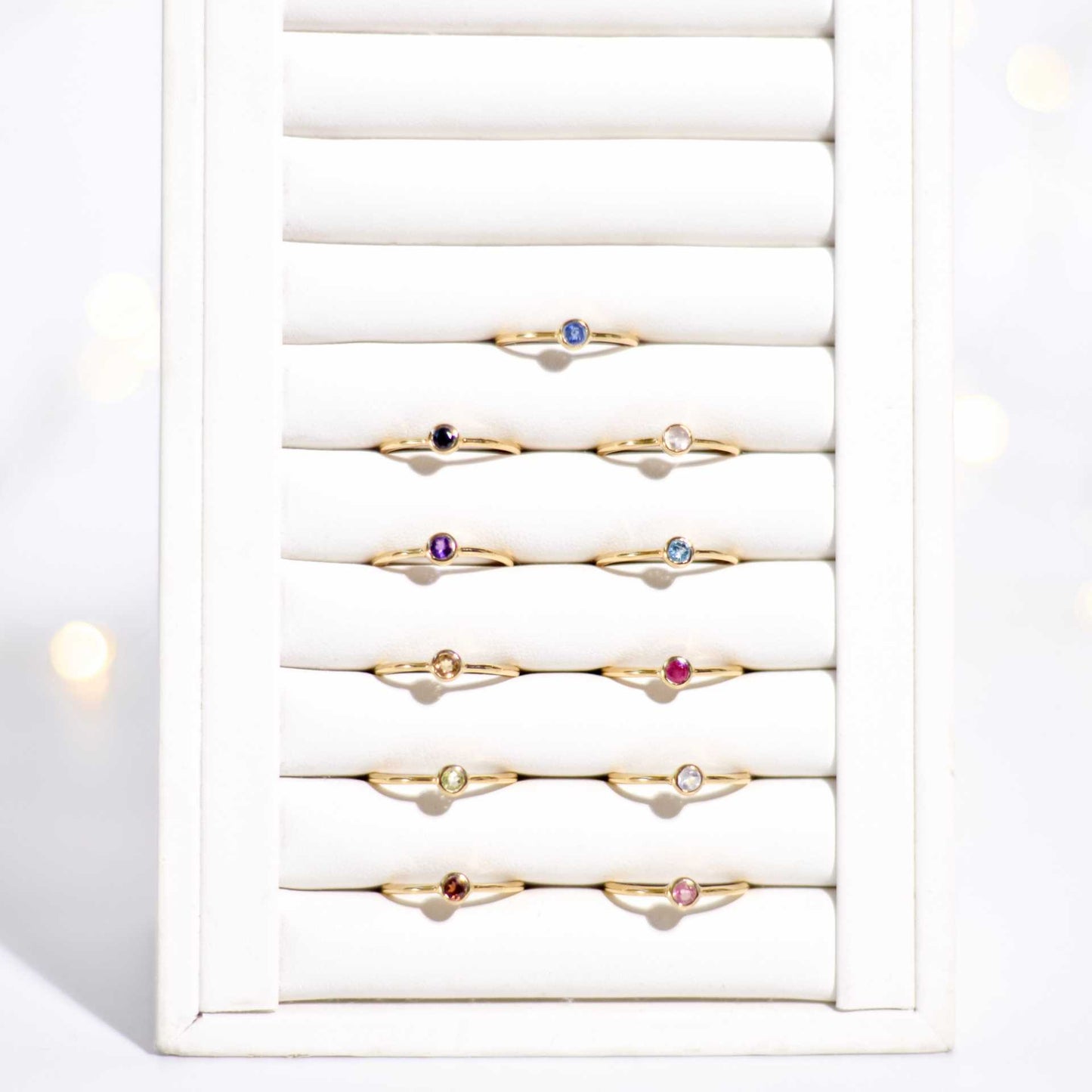 3 mm Round cut Purple Amethyst Stacking Ring
