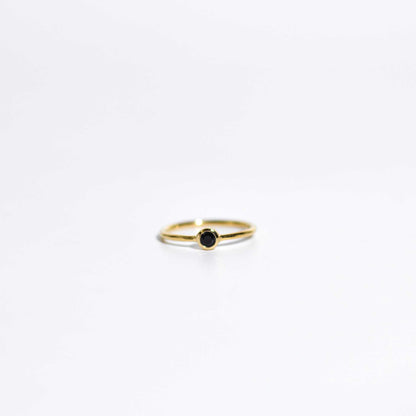 3 mm Round cut Black Onyx Stacking Ring