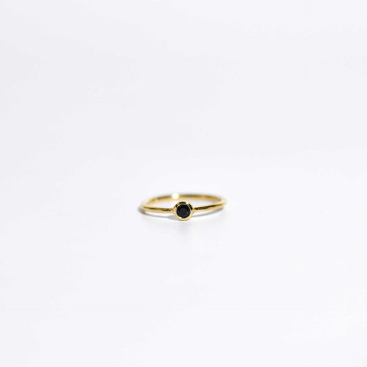 3 mm Round cut Black Onyx Stacking Ring