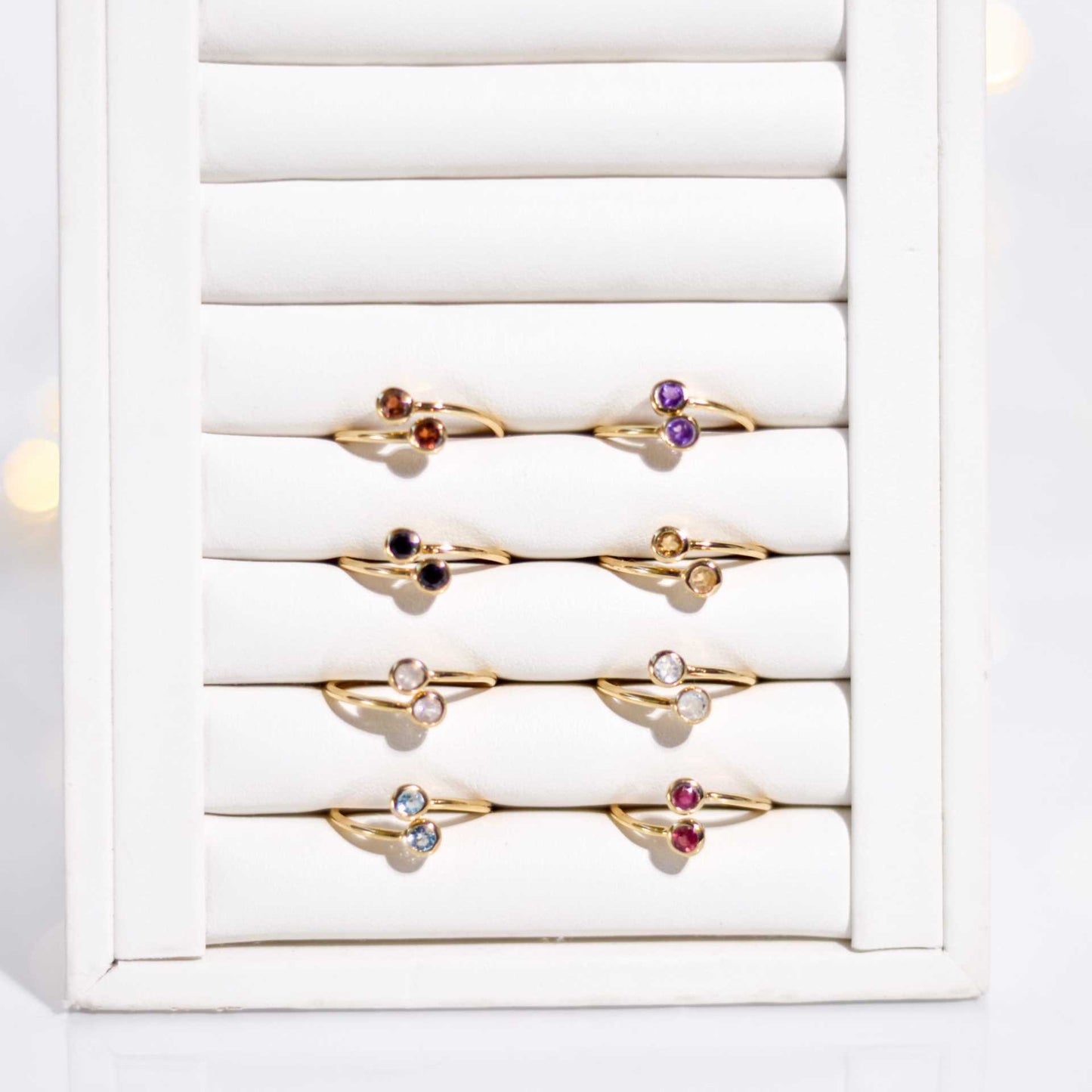 3 mm Round cut Purple Amethyst Open Ring