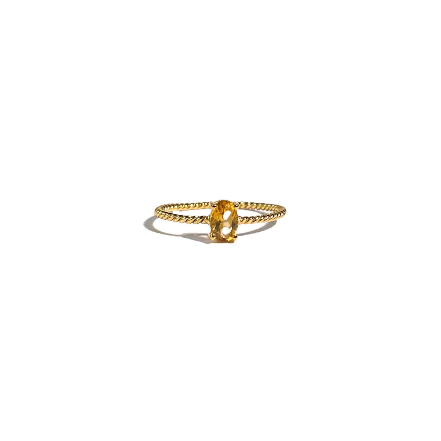 6 x 4 mm Oval cut Citrine Twisted Ring