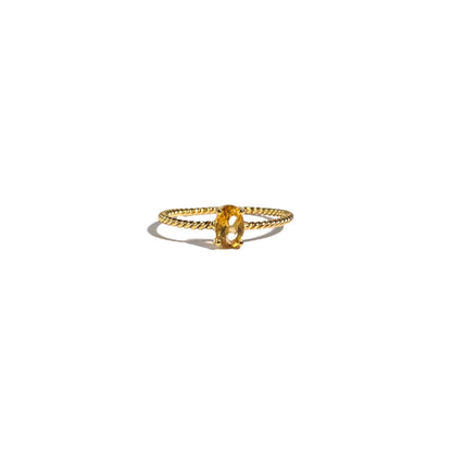 6 x 4 mm Oval cut Citrine Twisted Ring