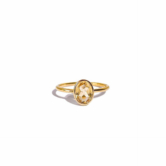 8 x 6 mm Oval cut Citrine Bezel Ring