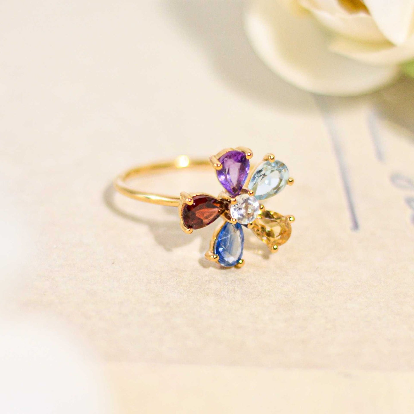 6 x 4 mm Flower Ring