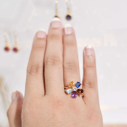 6 x 4 mm Flower Ring