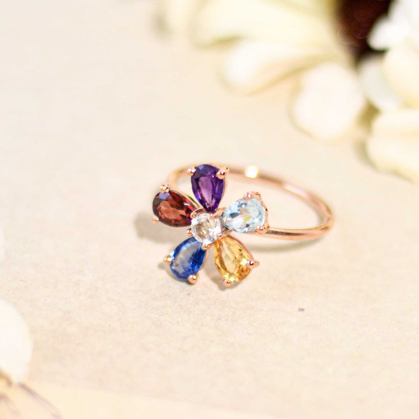 6 x 4 mm Flower Ring