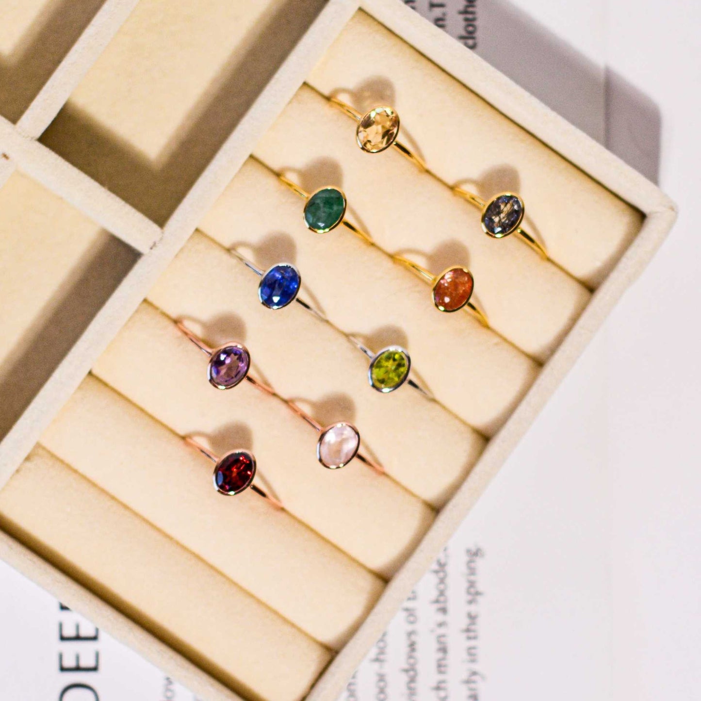 8 x 6 mm Oval cut Red Garnet Bezel Ring