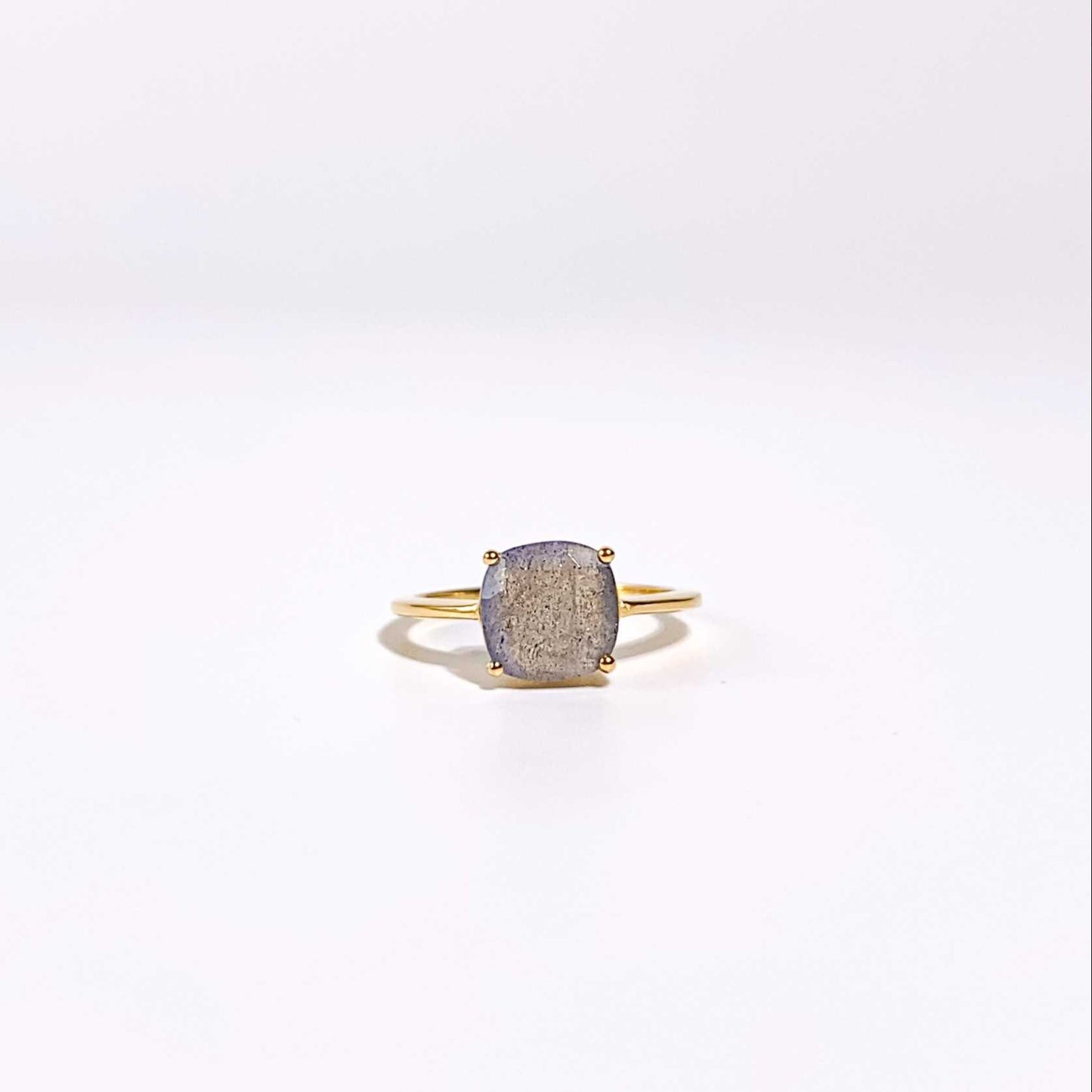 8mm Cushion cut Labradorite Ring