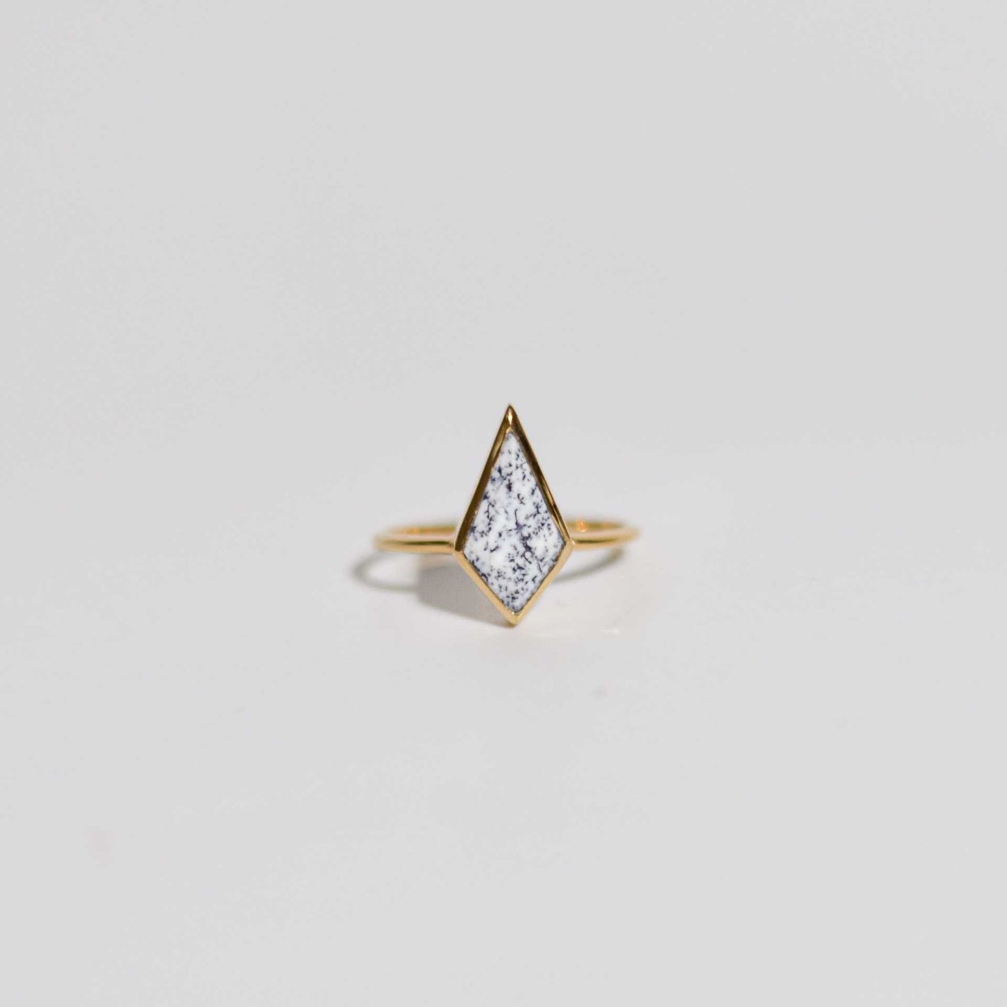 14 x 7 mm Kite Dendritic Opal Ring