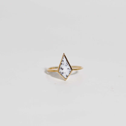 14 x 7 mm Kite Dendritic Opal Ring