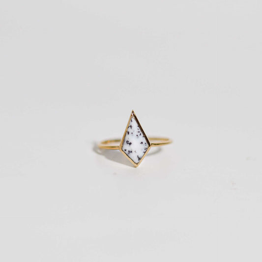 14 x 7 mm Kite Dendritic Opal Ring