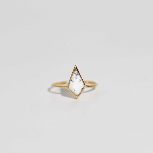 14 x 7 mm Kite Dendritic Opal Ring