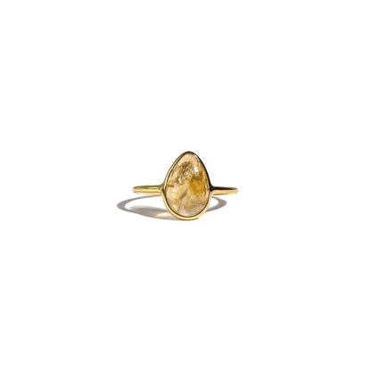 12 x 8 mm Pear cut Citrine Cabochon Ring