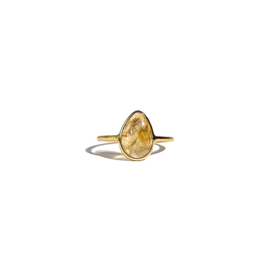 12 x 8 mm Pear cut Citrine Cabochon Ring