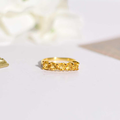 4 mm Half Eternity Citrine Ring