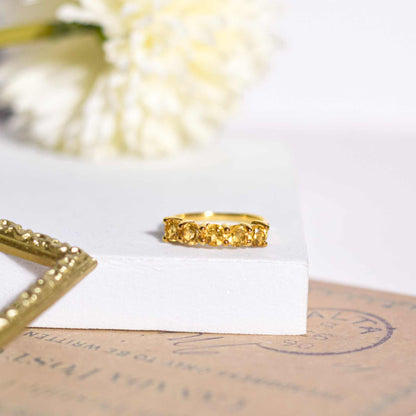 4 mm Half Eternity Citrine Ring