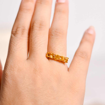 4 mm Half Eternity Citrine Ring