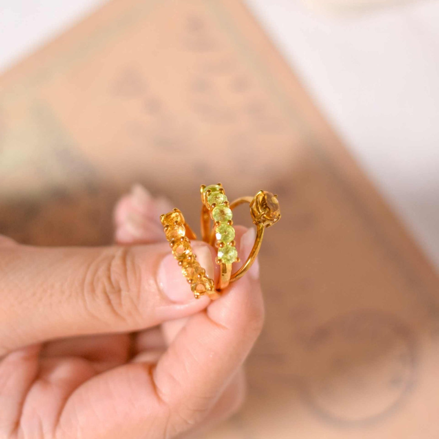 4 mm Half Eternity Citrine Ring