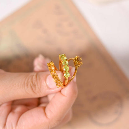 4 mm Half Eternity Citrine Ring