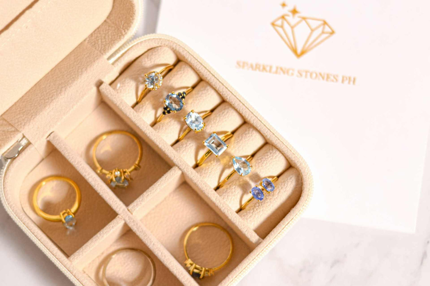 8 x 6 mm Pear cut Blue Topaz Ring